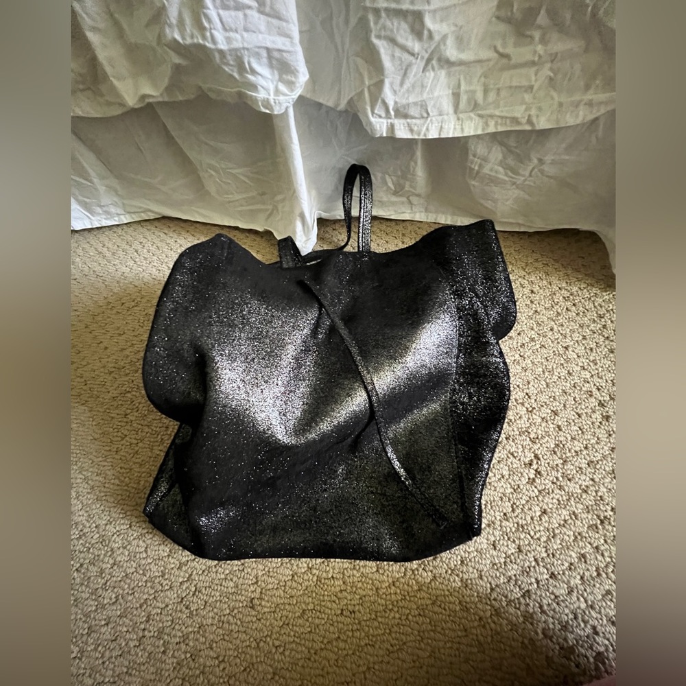 Metallic leather bag